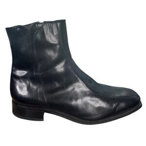 Vintage Florsheim Men's Duke Black Glossy Leather Chelsea Boot Size US 12 3E